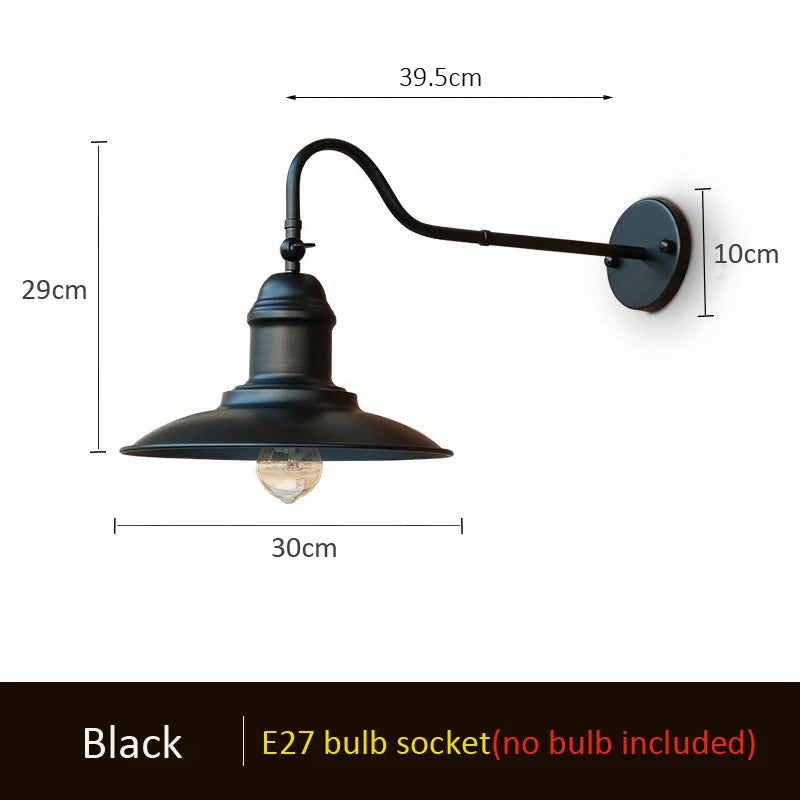 American Vintage Outdoor Wall Lamp Garden Courtyard Porch Gate Balcony Park Light Bedroom Bedside Cafe Restaurant Wall Light