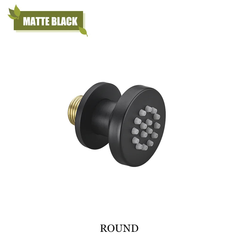 Chrome Black Body Sprays Round Square Shower Spa Massage Body Jet Grey Brushed Gold Concealed Shower Spray Head Faucet Accessory