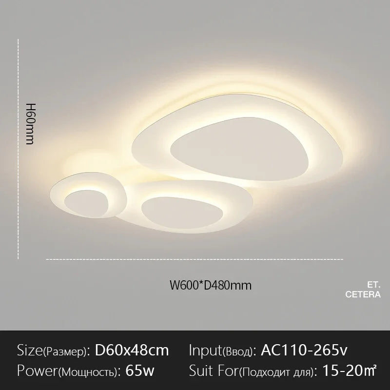 Cream style simple white ceiling lamp warm design for living room bedroom dining room indoor home decoration led lamp