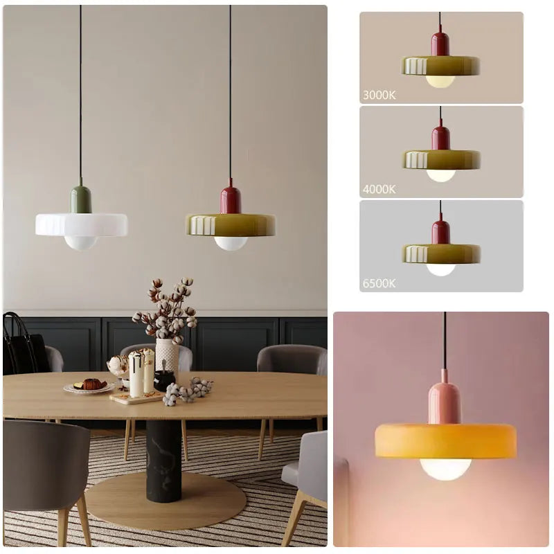 Modern Glass LED Cord Pendant Lights Interior Suspended Hanging Lamps for Dinning Room Kitchen Chandelier Lamp for Bedroom Aisle