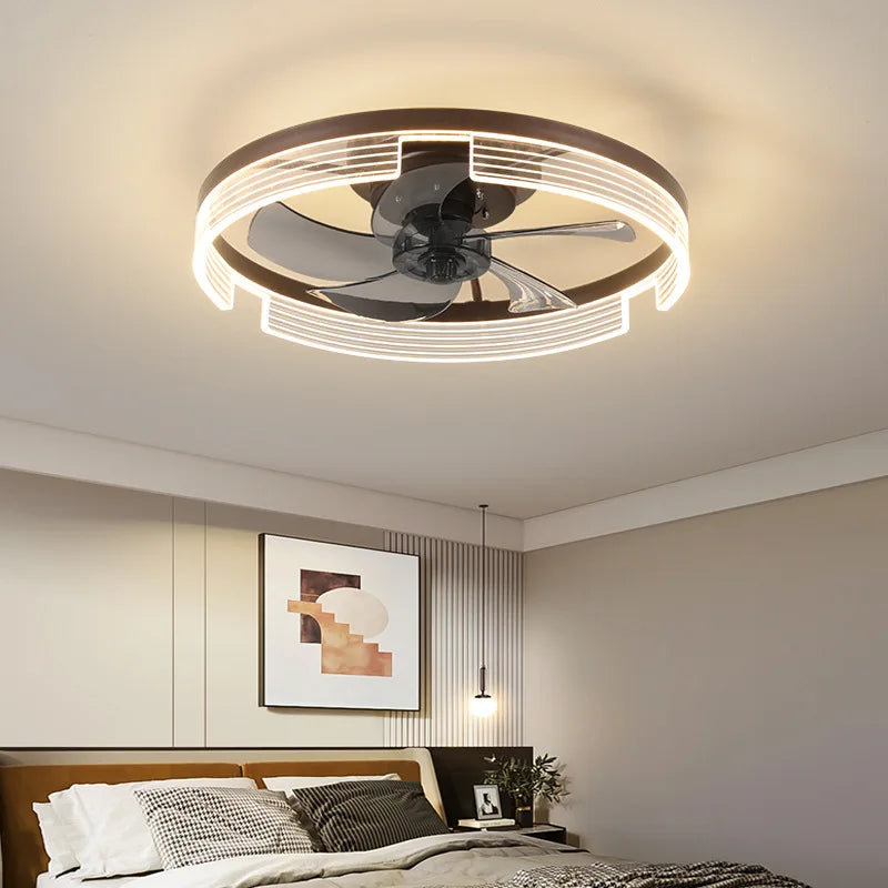 RGB TUYA Modern Ceiling Fan (With Lighting) Silent LED Dimmable Ceiling Fan (With Remote Control) for Bedroom Study Dining Room