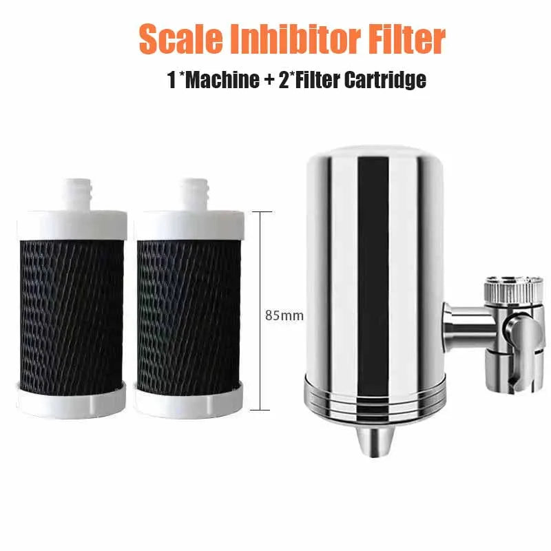 Installation-free Stainless Steel Household Faucet Water Purifier Composite Ceramic or Scale Inhibitor Filter for Kitchen Tap