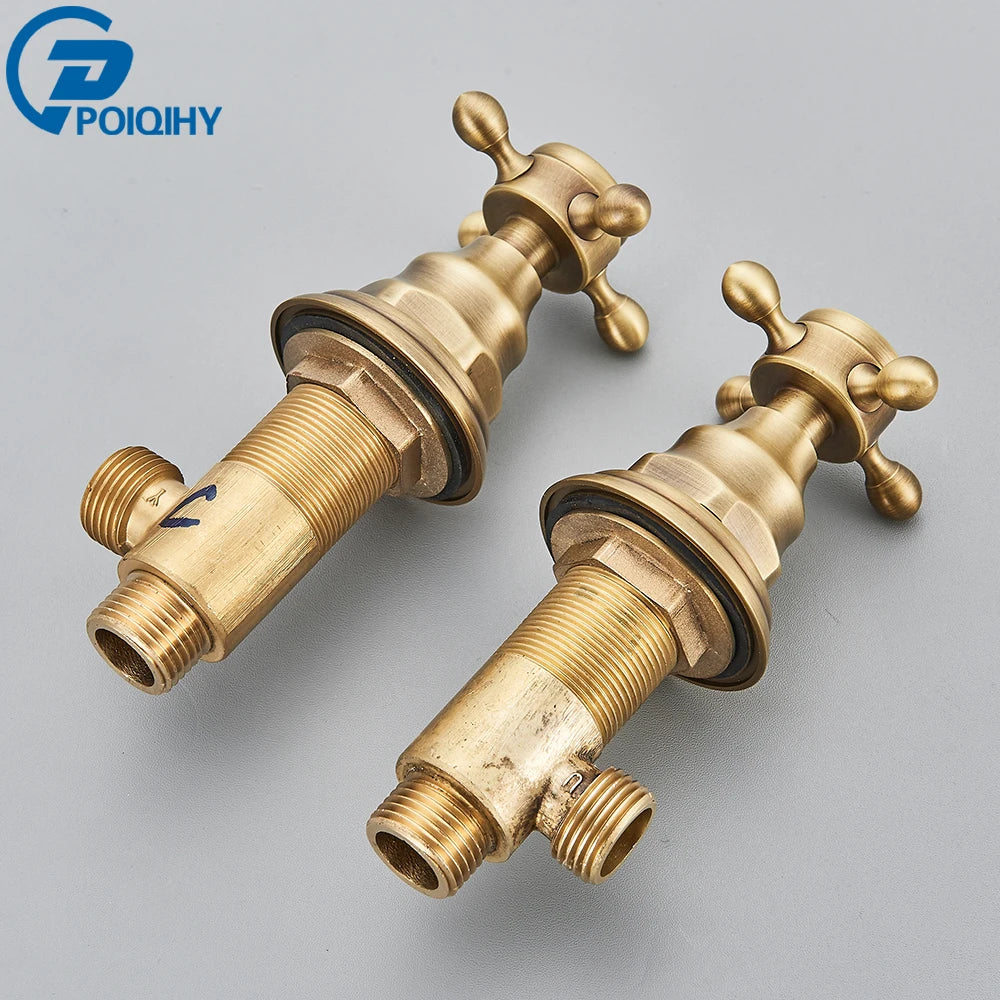 2pc Handles for Basin Faucet Deck Mounted Brass Hot and Cold Control Valve Mixer Handle Bath Faucet Switch Handles for Bathroom