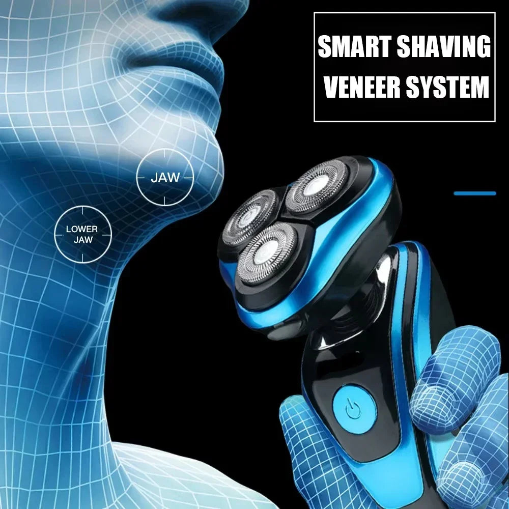 XMSJ Men Razor Electric Shavers Portable Wet-Dry Dual Use Waterproof Beard Facial Trimmer Shaving Machine for Men Father Gift