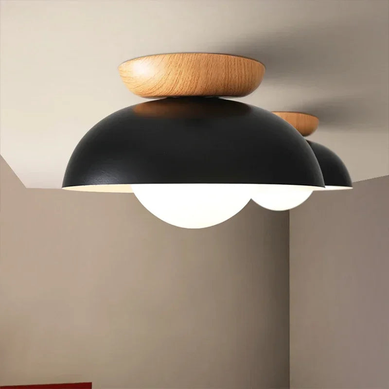 Nordic LED Ceiling Light Minimalist Wooden Hanging Lamps For Aisle Balcony Cloakroom Interior Decorative Lighting Fixture Luster