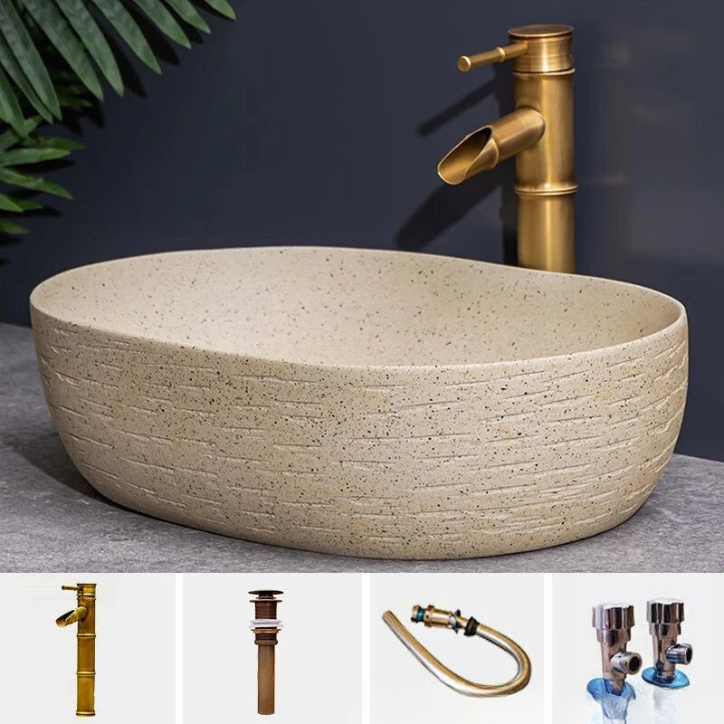 48x36x15cm Jing De Zhen Modern Nordic Style Bathroom Sink Basin for Washing Hands and Face Minimalist Design Customized