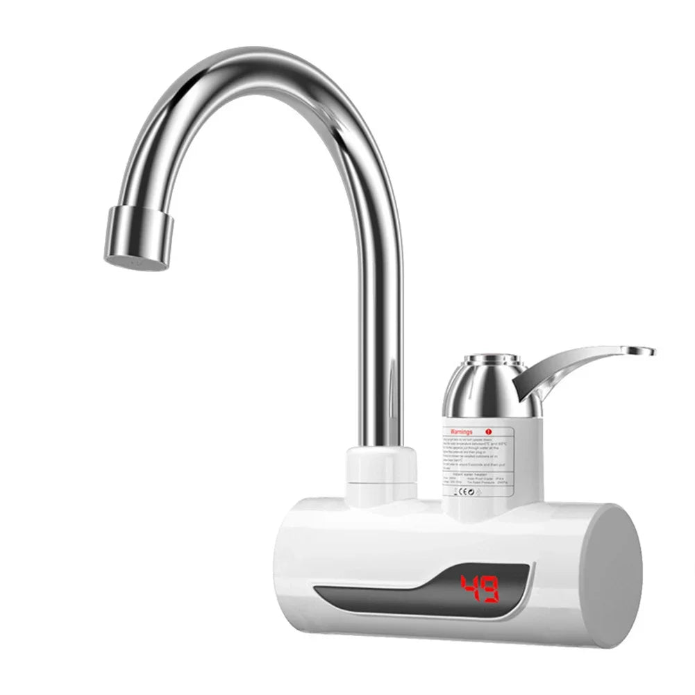 Electric Instant Heating Faucet 3000W Tankless Water Heater Temperature Adjustable Fast Heating Tap Digital for Kitchen Bathroom