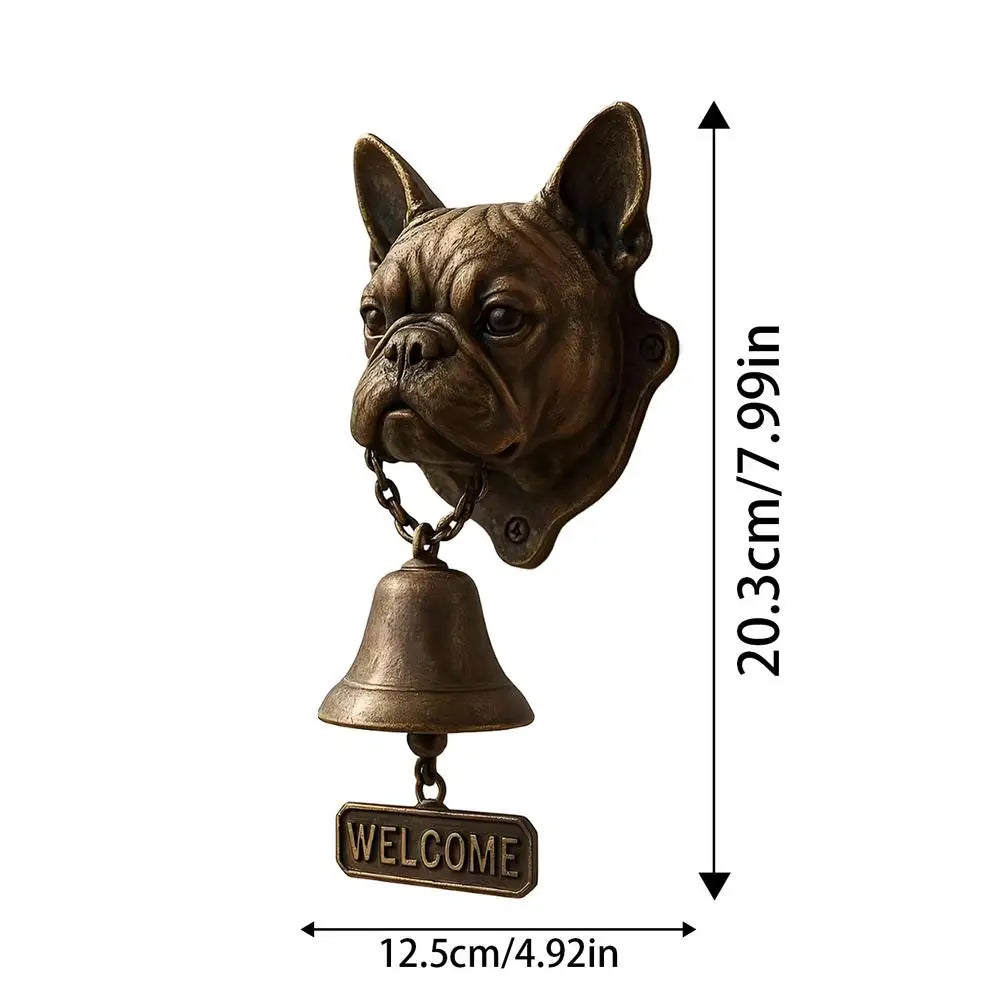 Dinner Bell Outdoor Dog Head Shape Welcome Doorbell Vintage Farmhouse Doorbell for Front Door Garden Sheds Cottage Retreats