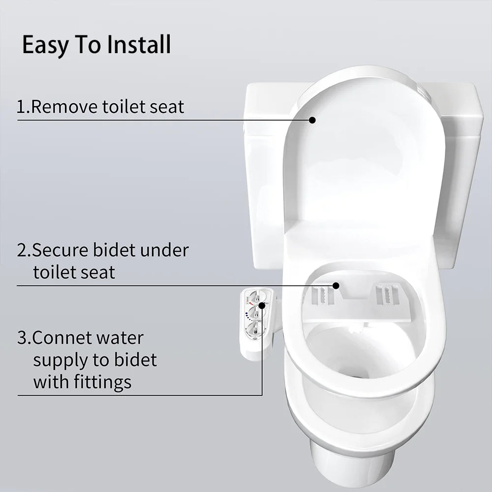 Bidet & Body Works Hot Cold Bidet Toilet Seat Warm Water Bidet Attachment Water Temperature Controlled Bidet Spray Butt Cleaning
