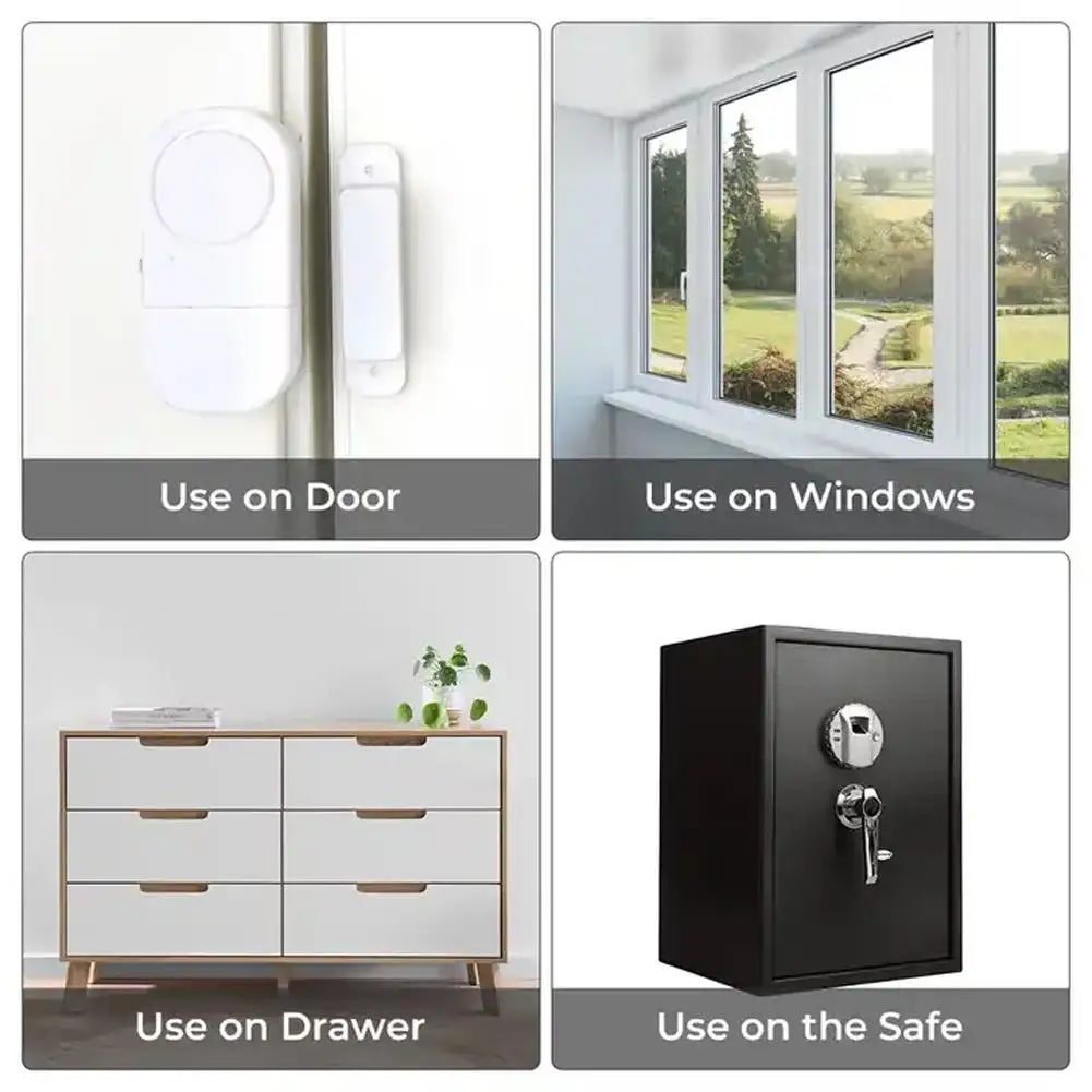 1Pc Door Window Wireless Alarm Battery Powered Tape Easily Installs Magnetic Sensor Protects Your Home Or Office Alarm