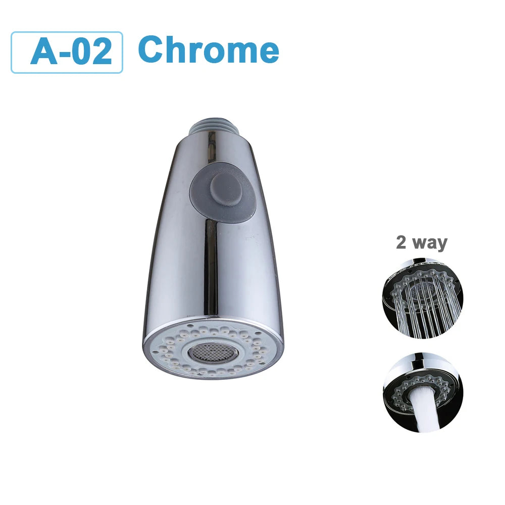 G1/2 Kitchen Faucet Head Pull Out Shower Nozzle Sprayer Bathroom Sink Tap Replacement Accessory Black Silver Golden Head Aerator