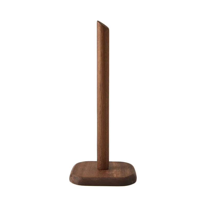 Creative Walnut Tissue Storage Rack Kitchen Vertical Roll Paper Holder Plastic Wrap Shelf Household Storage Ornament Decoration
