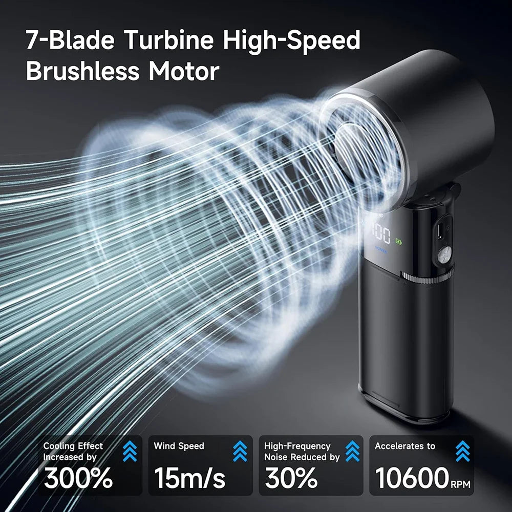 100-speed Portable Fan: Semiconductor cooling, large battery (charges phones). Foldable/neck-hanging, perfect for travel – gifts