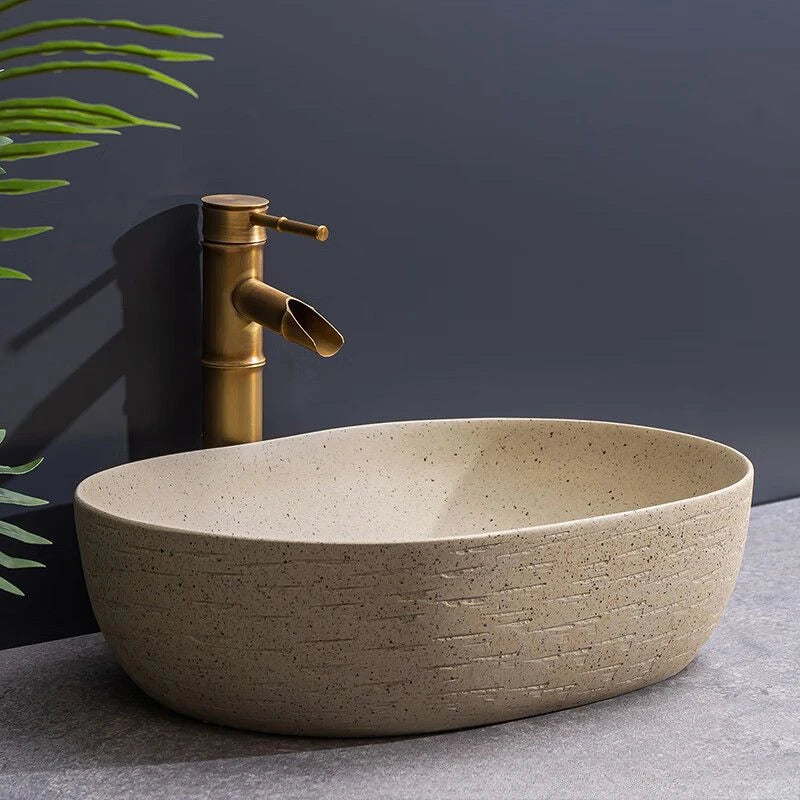 48x36x15cm Jing De Zhen Modern Nordic Style Bathroom Sink Basin for Washing Hands and Face Minimalist Design Customized