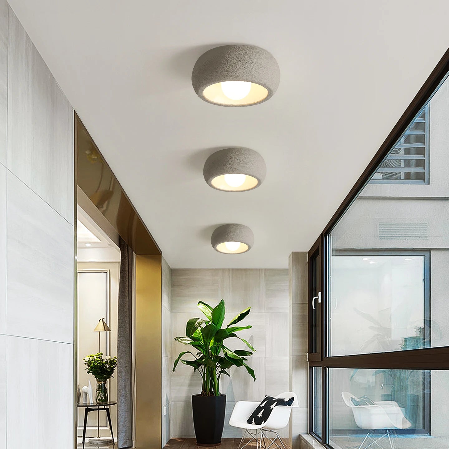Nordic Minimalist Wabi Sabi Balcony LED Ceiling Lamp Modern Corridor Entrance Hall Fixture Home Decor Kitchen Kids Bedroom Light
