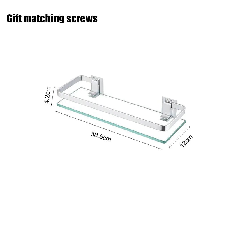 Bore For Kitchen Storage Organization Bathroom Spice Rack Organizer Square Glass Shelf Kitchens Accessories Organizing Fixture