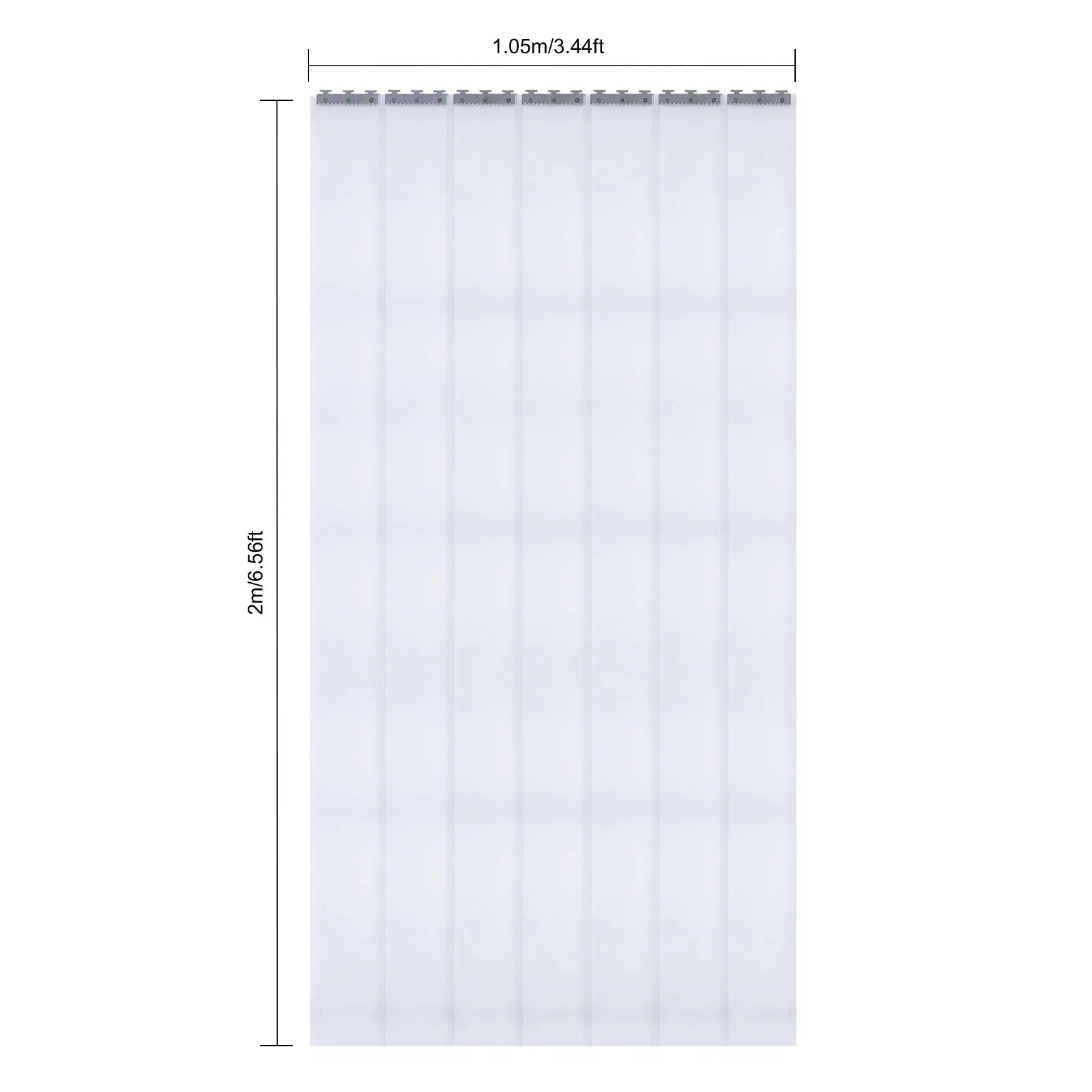 7X PVC Strip Curtain Plastic Soft Freezer Room Door Curtain Kit Hanging 18cm X2m Air-Conditioning Heat Insulation