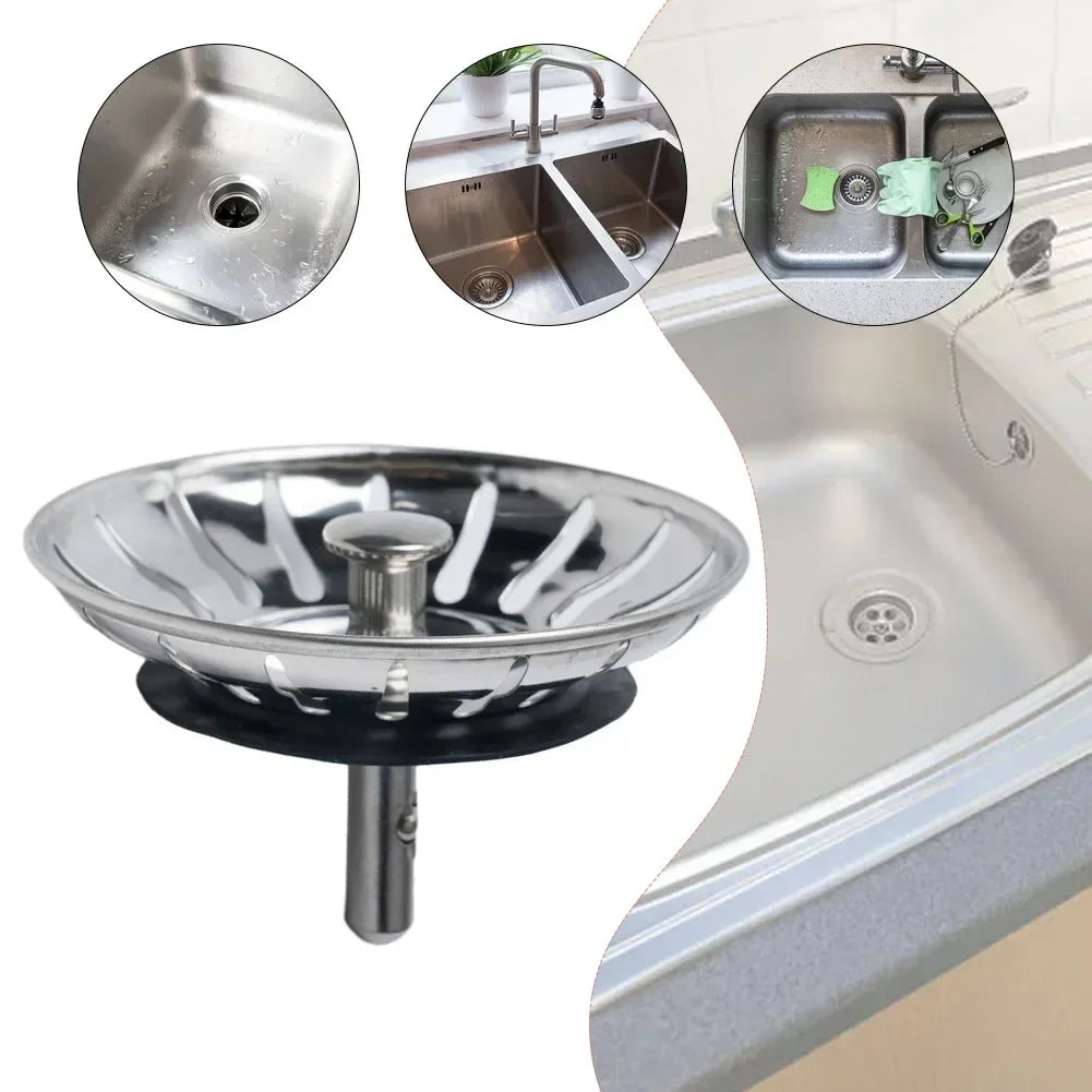 Stainless Steel Bathtub Hair Catcher Stopper Shower Drain Hole Filter Trap Kitchen Metal Sink Strainer Floor Drain
