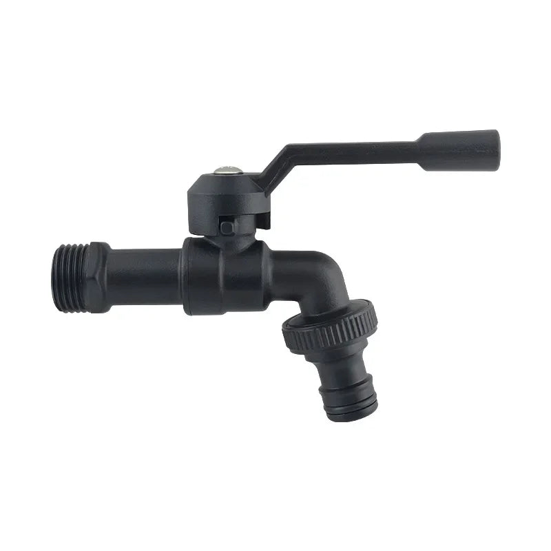 Black Brass Garden Hose Faucet Outdoor Anti-Freeze Bibcocks with Dual Outlet for Washing Machine 1/2 Inch Outdoor Faucet, Garden