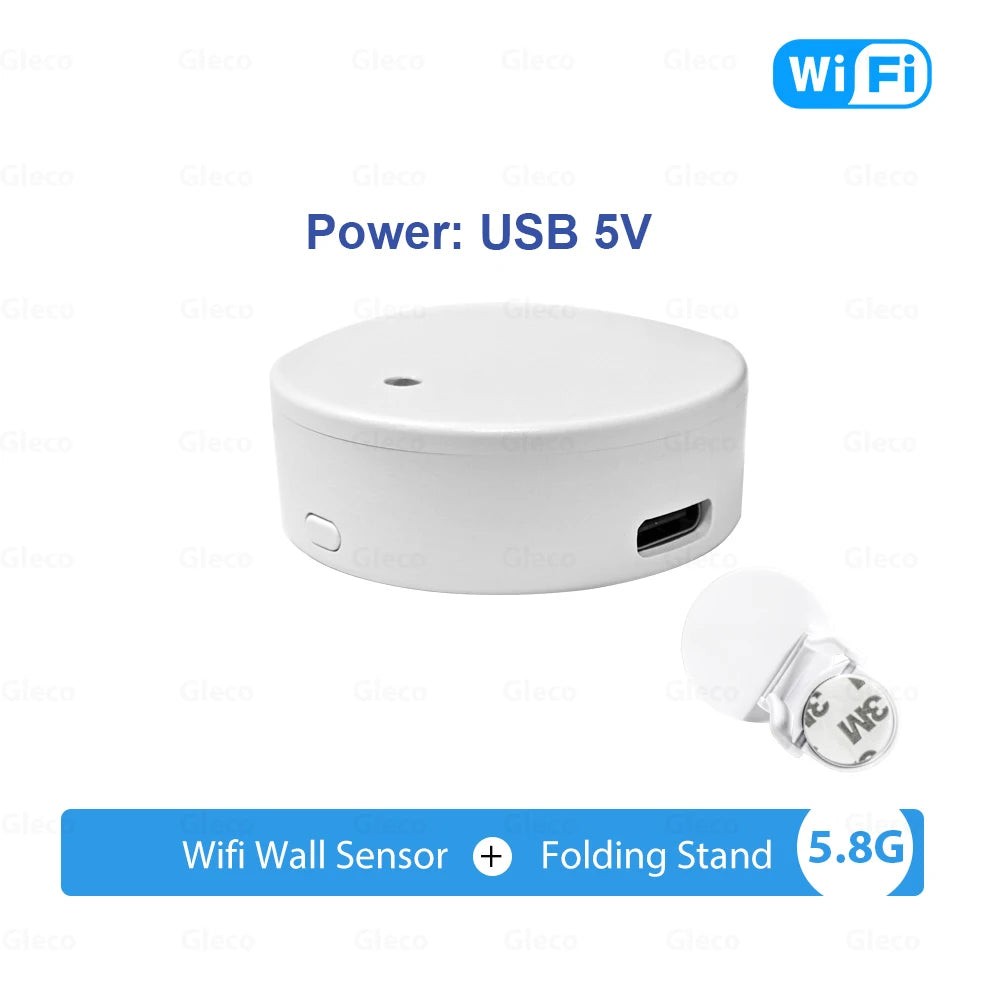 5.8G/24G ZigBee Wifi MmWave Human Presence Motion Sensor Detector With Luminance/Distance Detection Tuya Smart Home Automation