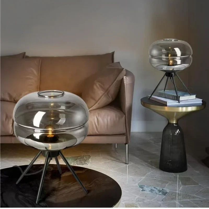 Nordic Minimalist Glass LED Desk Lamp Bedroom Headboard Study Designer Creative Living Room High-end Atmosphere Table Light