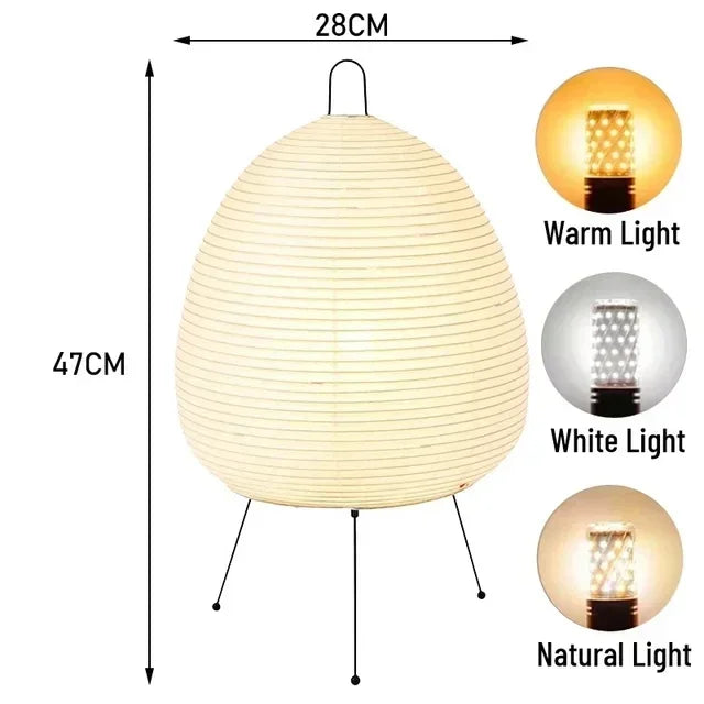 Japanese Wabi Sabi Style Desk Lamp Study Bedroom Lamp  Living Room Style Dormitory Rice Paper Decoration Floor Lamp