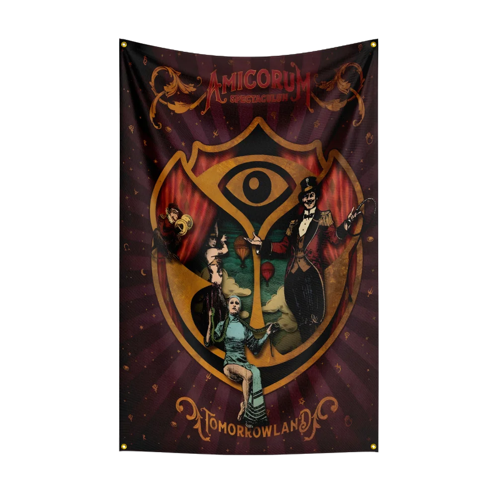 3x5 Ft Tomorrowland Music Festival Flag Polyester Printed Musics Flags for Room Garage Decor