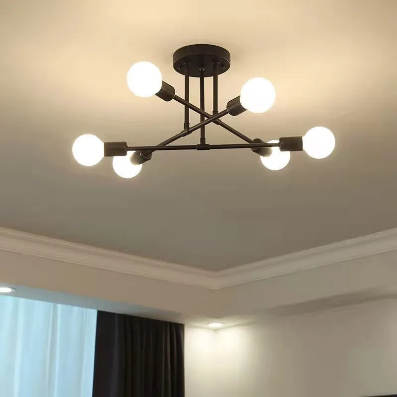 Nordic Minimalist Pendant Light Ceiling Lamp LED Chandelier Suitable for Bedrooms Living Rooms Black Gold Lighting Decoration