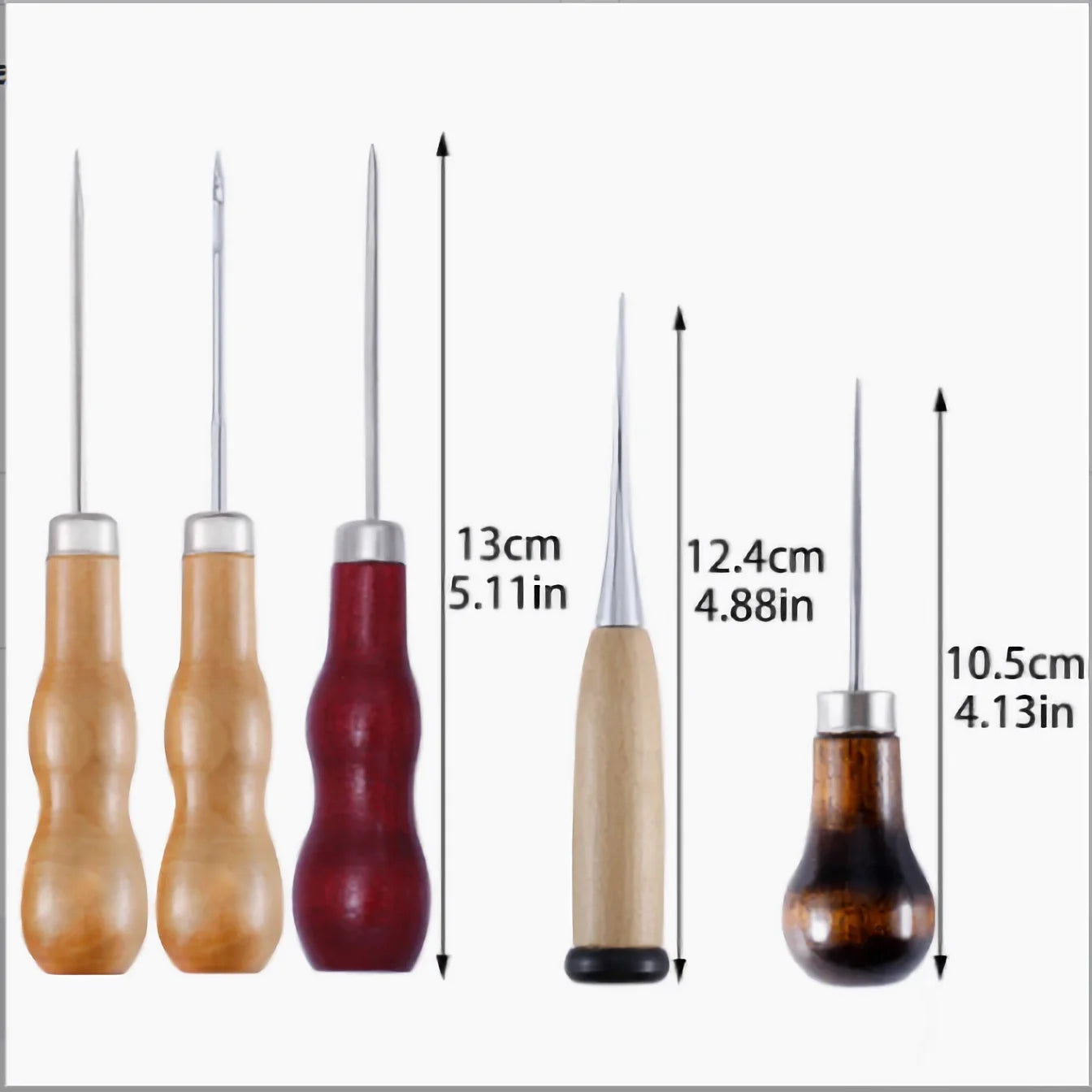 Wooden Handle Awl Leather Punching Awl Sewing Stitching Tool For DIY Handmade Stitcher Needlework Shoes Bag Repair Tool