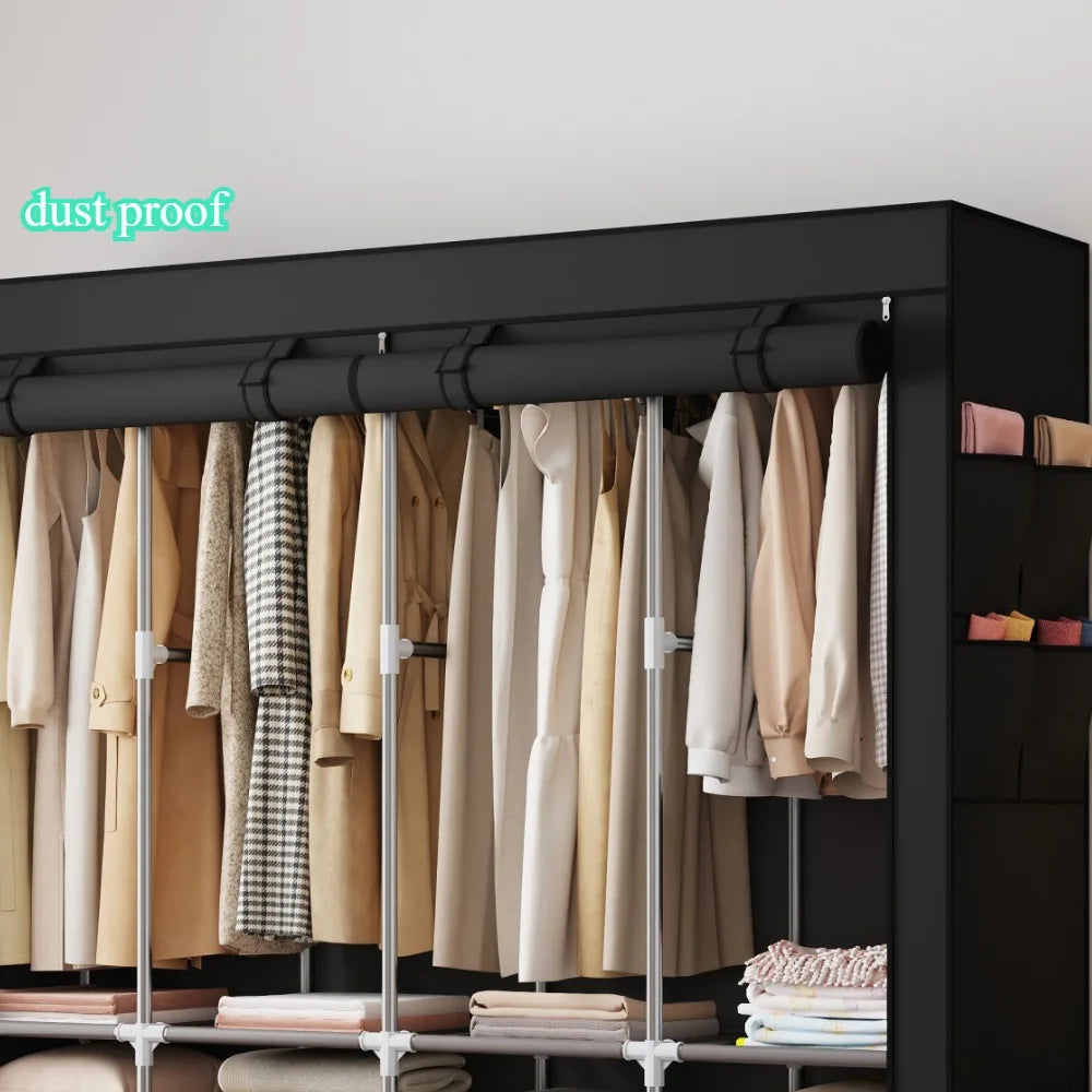 Portable Closet Large Household Multi-laye Economy Fabric Wardrobe Dustproof Rental Room Single Person Closet Clothes Organizer