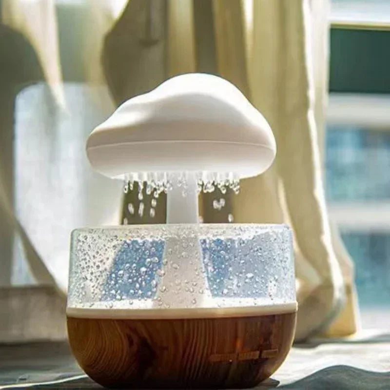 Cloud Humidifier Rain Colorful Mushroom Raindrop Sleep Aid  Atmosphere Lamp Night Light Essential Oil Humidifier Room Desktop