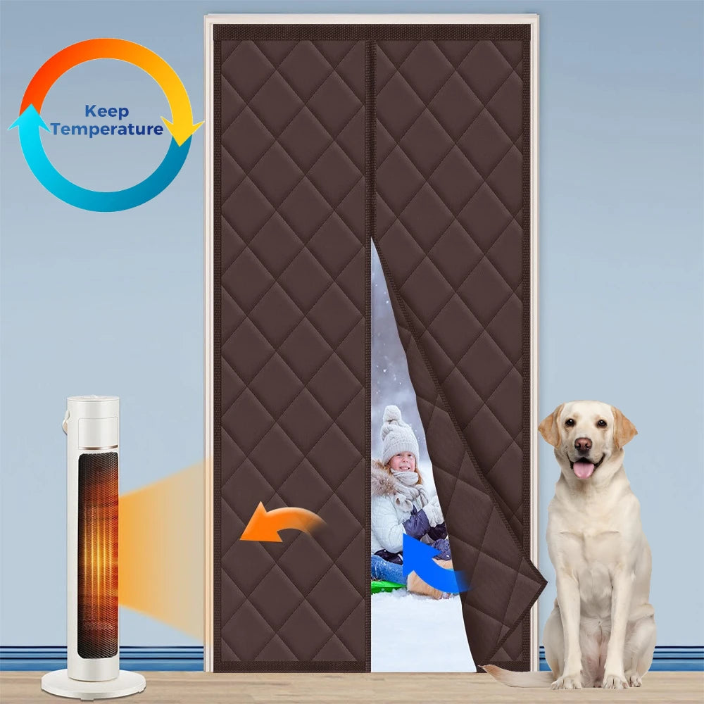 Thermal Insulated Door Curtain Magnetic Insulated Door Covers for Winter Door Blanket Thicken Cotton Insulation Doors Screen