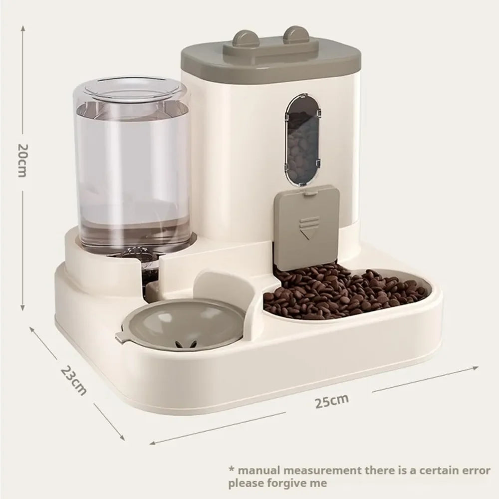Two-in-OnePet Home Feeding and Drinking Water Integrated Automatic Water Feeder Automatic Feeder Cat and Dog Water Food Pet Bowl