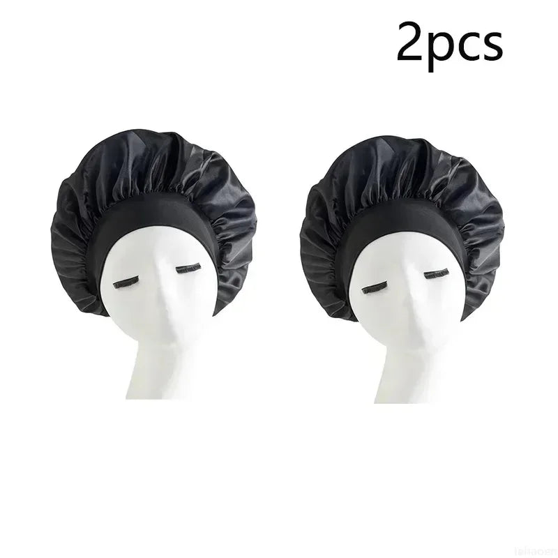 Women Satin Solid Sleeping Hat Night Sleep Cap Hair Care Bonnet Nightcap For Women Men Unisex Cap Bonnet De Nuit Shower Turban
