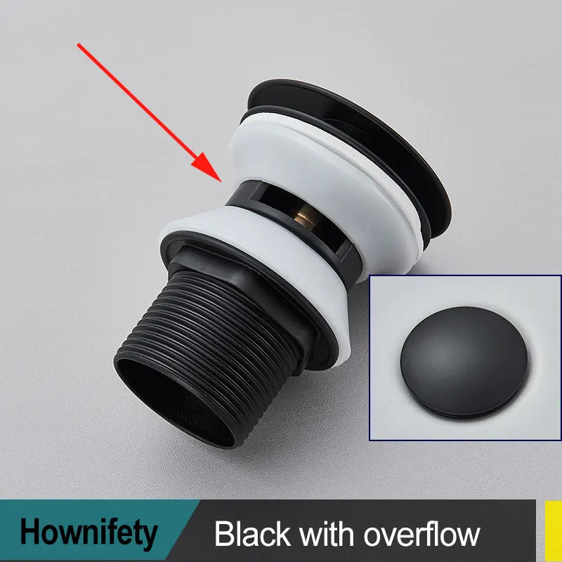 Brushed Gold Pop Up Drain Bathroom Sink Plug Drainer Black Chrome/Rose Gold/ Nickel/Gold Faucet Wash Accessories