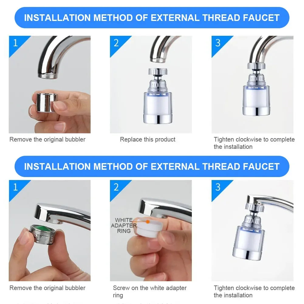 Faucet Filter Element Purifier Sprayer Head Household Water Purifier Filter Shower Remove 360° Chlorine Heavy Metal Filtered