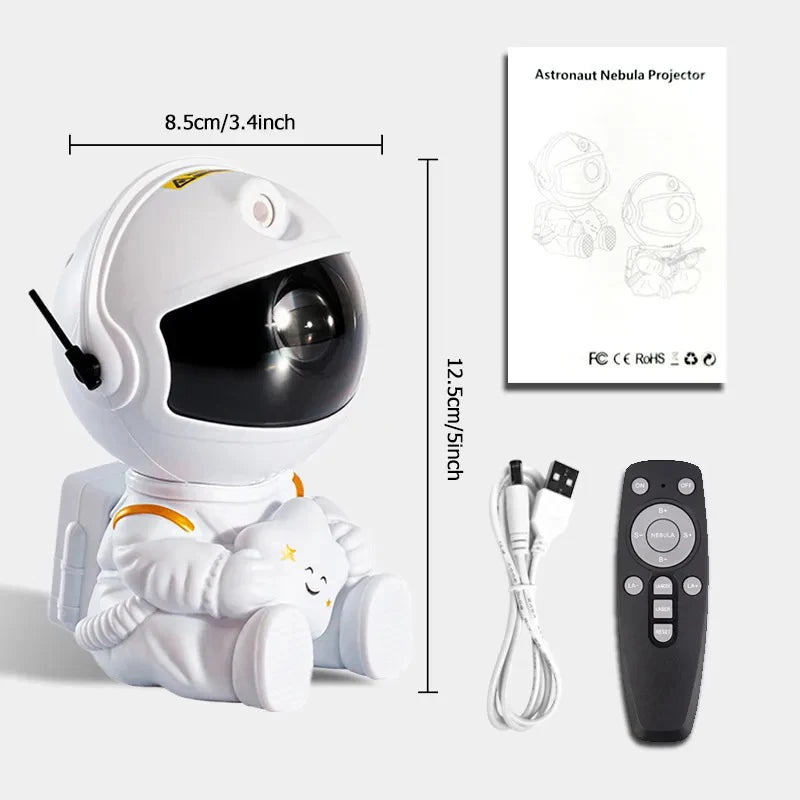 Astronaut Galaxy Star Projector Starry Night Light - Starry Nebula Ceiling Projection Lamp with 8 Modes, Remote 360° Adjustable