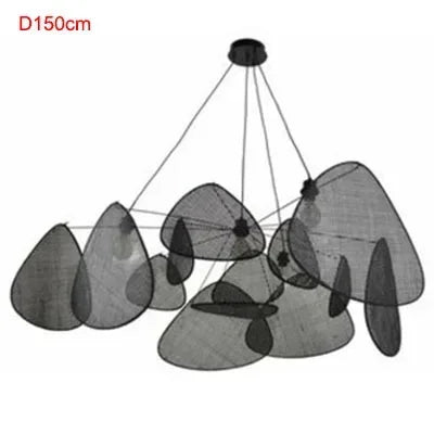 Art Simple Nordic Rattan Art Personality Chinese Bamboo Barrier Chandelier Living Room Tea Room Modern Creative Pendant Lights