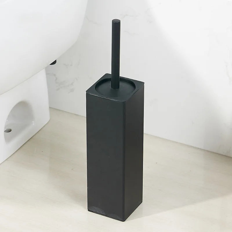 Square toilet brush, 304 stainless steel floor-mounted toilet brush, bathroom toilet punch odor-proof long tube wall-mounted