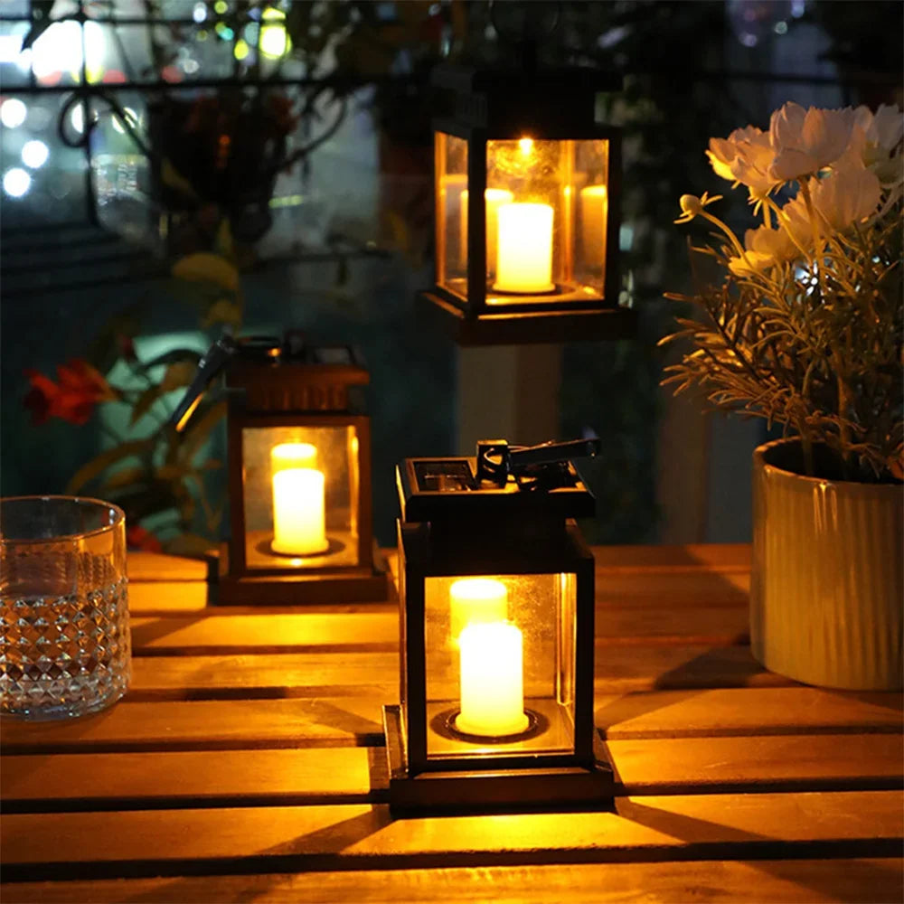 Solar Lights Outdoor LED String Light Waterproof Lantern Hanging Garden Outdoor Decorative Landscape Lights Garden Garage Patio