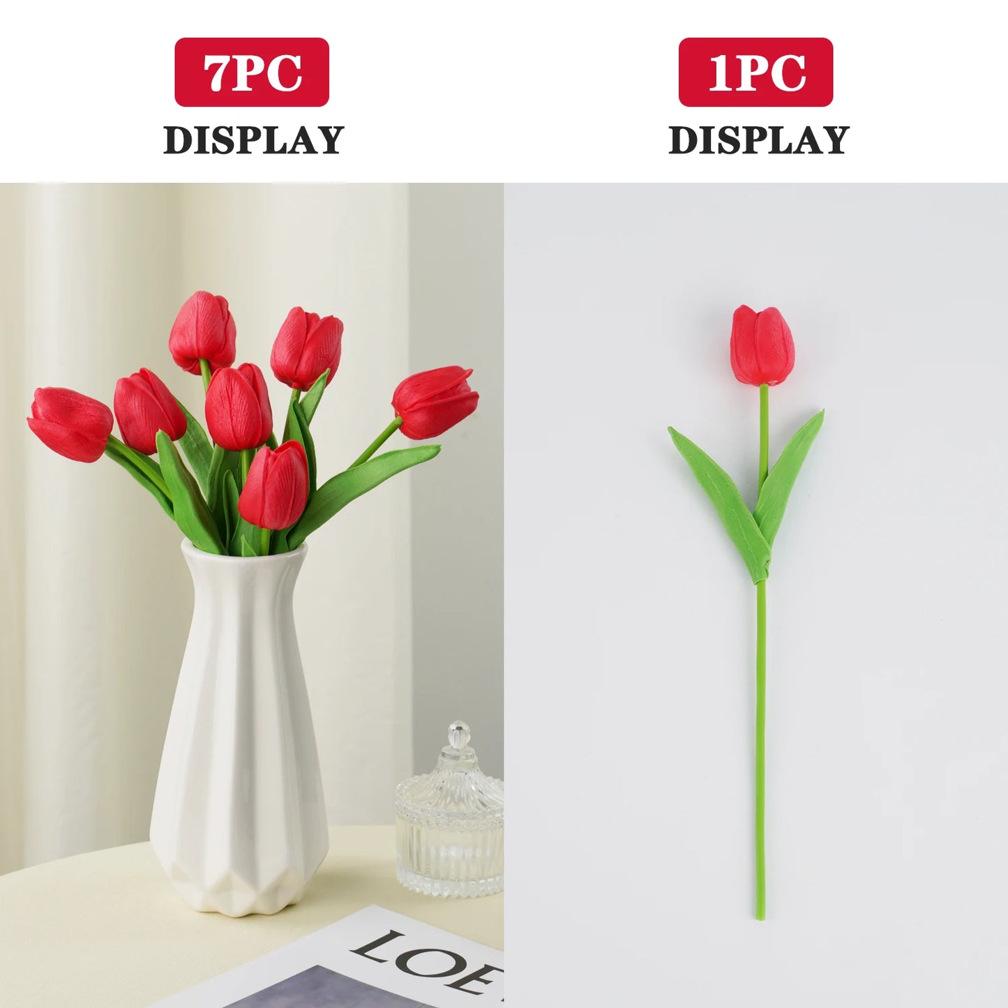 5 PCS Tulips Artificial Flowers Bunch Real Touch Tulip Flowers for Home Wedding Fake Flowers Bridal Bouquet Decoration