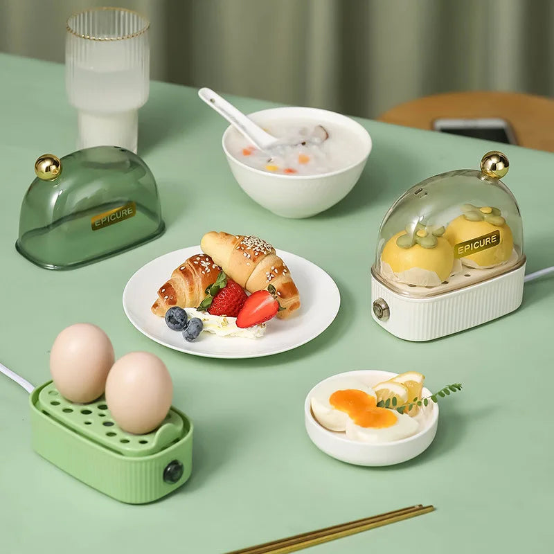 NEW Multifunctional Electric Egg Cooker Heater Automatic Power Off Mini Eggs Food Steamer Poacher Breakfast Cooking Machine EU