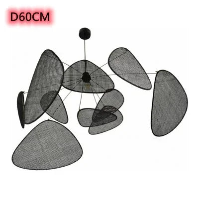 Art Simple Nordic Rattan Art Personality Chinese Bamboo Barrier Chandelier Living Room Tea Room Modern Creative Pendant Lights