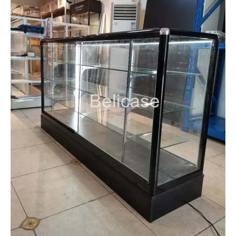 custom,6 Feet Glass Display Cabinet Full Vitrine Show Cases Retail Store Display Showcases for Smoke Shops Accessories