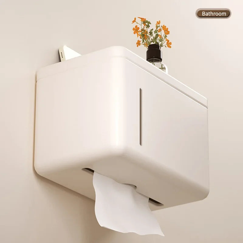 Toilet paper holder wall mounted waterproof roll paper holder toilet paper towel drawer storage rack bathroom accessories