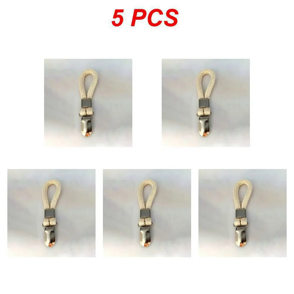 Packs Hanging Tea Towel Clips Towel Hangers Rack Hand Towel Hook Cloth Hanger Holder Brackets Braided Cotton Loop