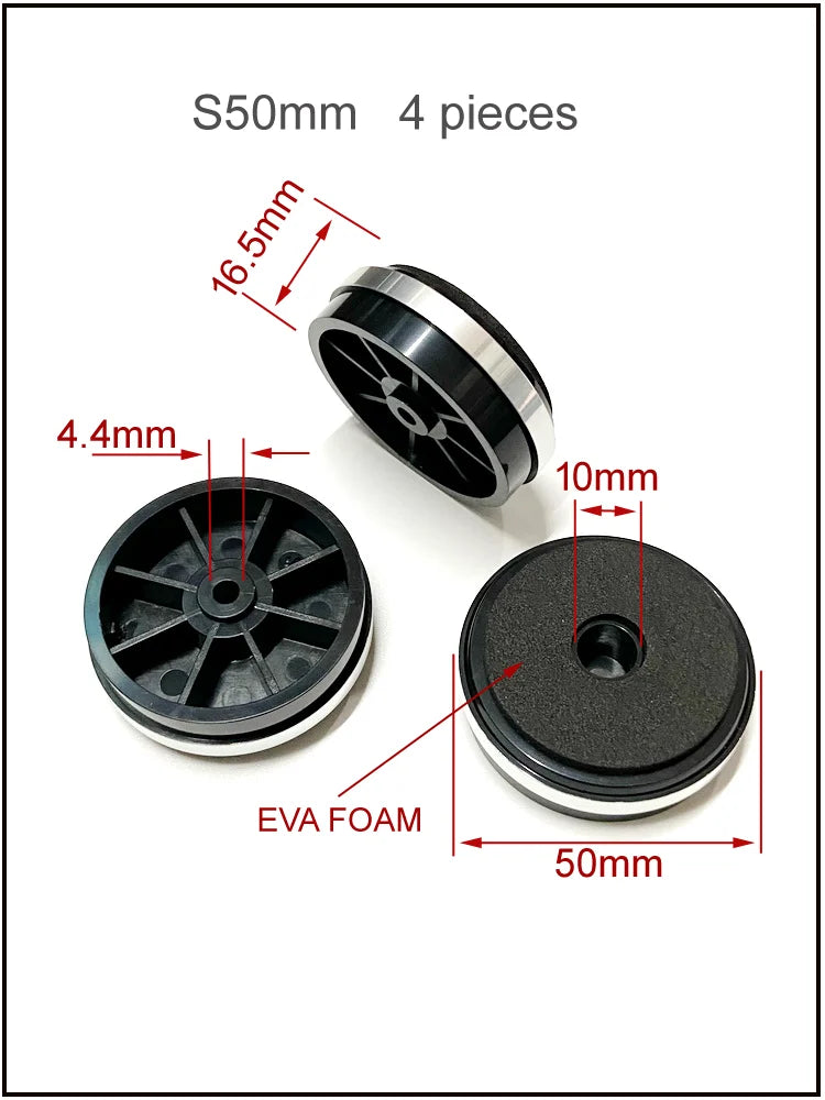 Furniture Electrical Appliances Speaker Legs Anti Slip Vibration Reduction Gold And Silver Frame Plastic Foot Pads
