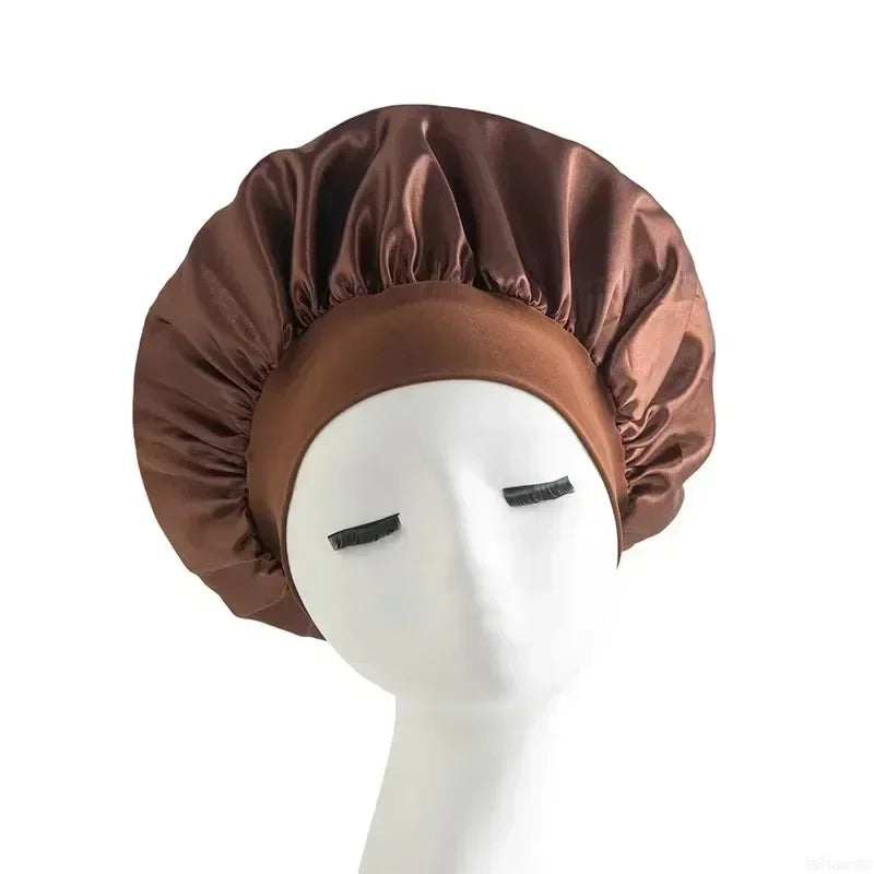 Women Satin Solid Sleeping Hat Night Sleep Cap Hair Care Bonnet Nightcap For Women Men Unisex Cap Bonnet De Nuit Shower Turban
