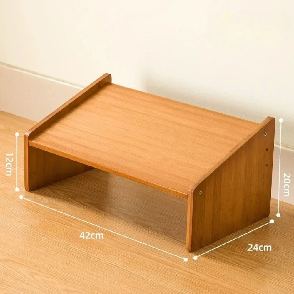 Office Footstool Bathroom Footstool Bamboo Product Sloping Small and Flexible Large Stool Adjustable Foot Pedal Under The Table