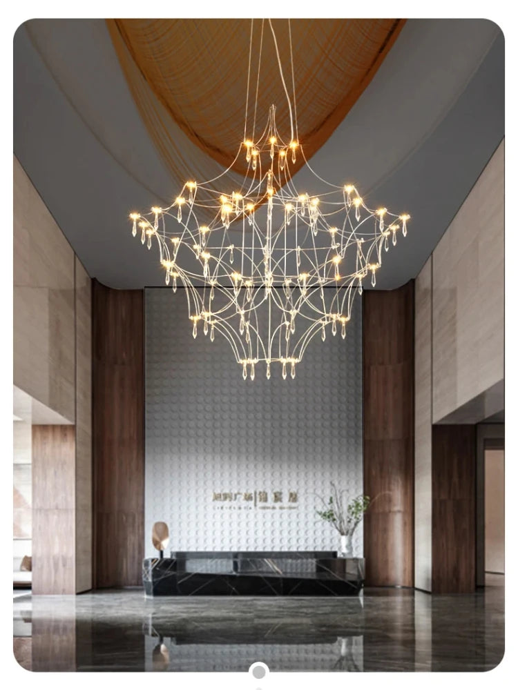 Mira Quasar Chandeliers Luxury Crystal Pendant lamp for Living Room Kitchen Villa Golden Lustre steel crystal Pendant light